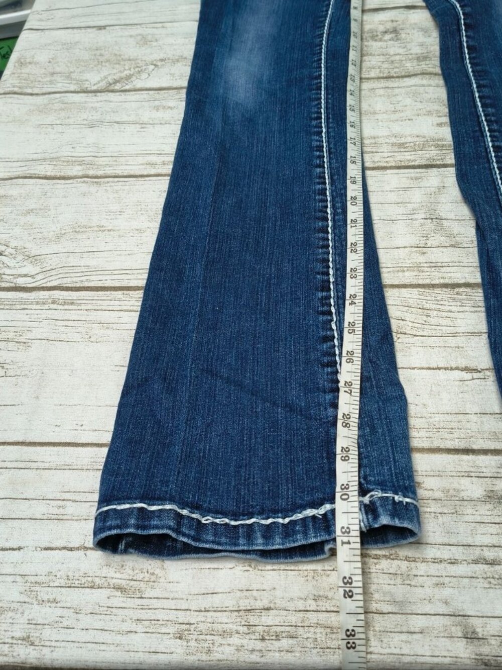 Miss Chic Y2K Rhinestone Ultra Low Rise Jeans Size 7 - Picture 4 of 12